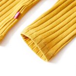 Sötét okker hosszú ujjú bordázott gyerekpóló 92