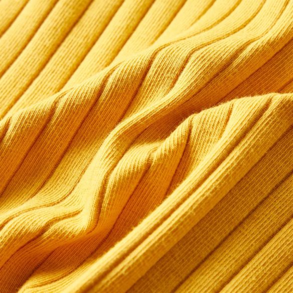 Sötét okker hosszú ujjú bordázott gyerekpóló 92