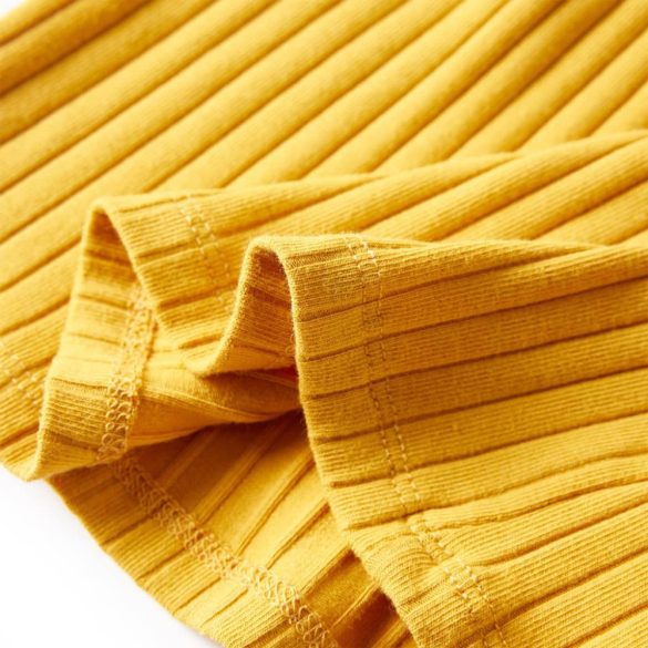 Sötét okker hosszú ujjú bordázott gyerekpóló 104