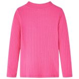 Élénk rózsaszín hosszú ujjú bordázott gyerekpóló 104