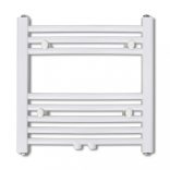 Fürdőszobai törölközőszárító radiátor központi fűtéssel oldalsó és középső csatlakozóval ívelt 480 x 480 mm