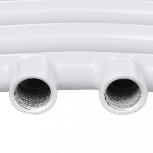 Fürdőszobai törölközőszárító radiátor központi fűtéssel oldalsó és középső csatlakozóval ívelt 480 x 480 mm