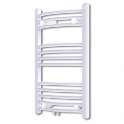   Fürdőszobai törölközőszárító radiátor központi fűtéssel oldalsó és középső csatlakozóval ívelt 500 x 764 mm
