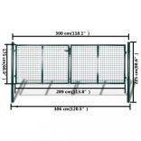 kerti hálós kapu, ajtó-falrács, 300 x 175 cm