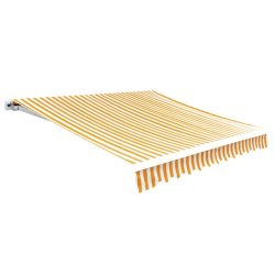   sárga-fehér vászon napellenző tető 6 x 3 m (a váz nem tartozék)