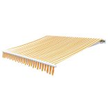 sárga-fehér vászon napellenző tető 6 x 3 m (a váz nem tartozék)