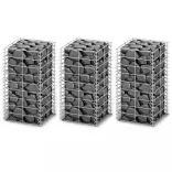 3 db gabion kosár horganyzott drótból 25 x 25 x 50 cm