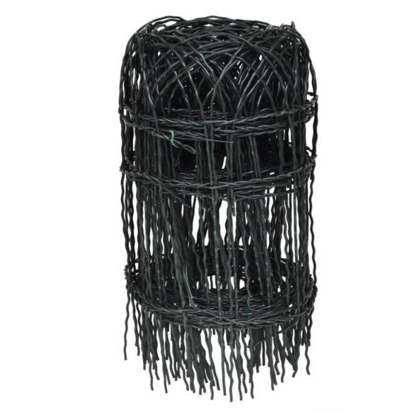 kerti porszórt bevonatú vas szegélyező kerítés 10 x 0,4 m