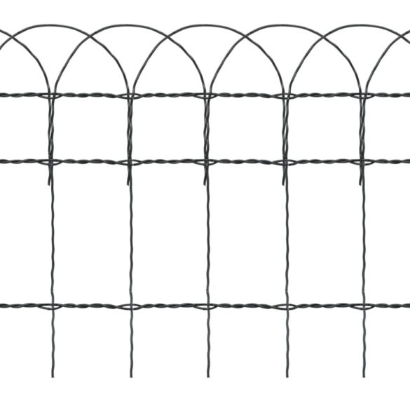 kerti porszórt bevonatú vas szegélyező kerítés 10 x 0,4 m