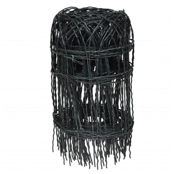 kerti porszórt bevonatú vas szegélyező kerítés 25 x 0,4 m