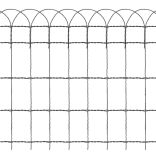 kerti porszórt bevonatú vas szegélyező kerítés 10 x 0,65 m