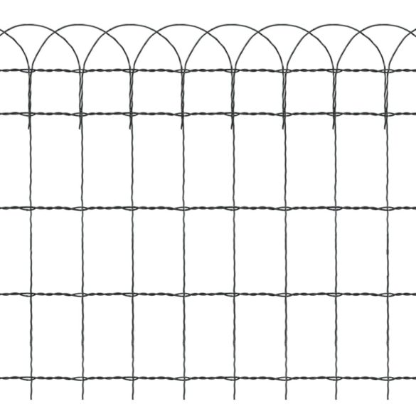 kerti porszórt bevonatú vas szegélyező kerítés 10 x 0,65 m