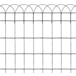 kerti porszórt bevonatú vas szegélyező kerítés 25 x 0,65 m
