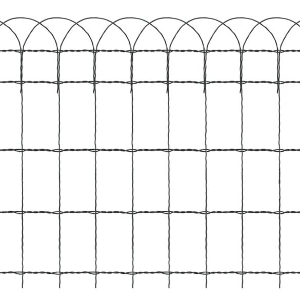 kerti porszórt bevonatú vas szegélyező kerítés 25 x 0,65 m