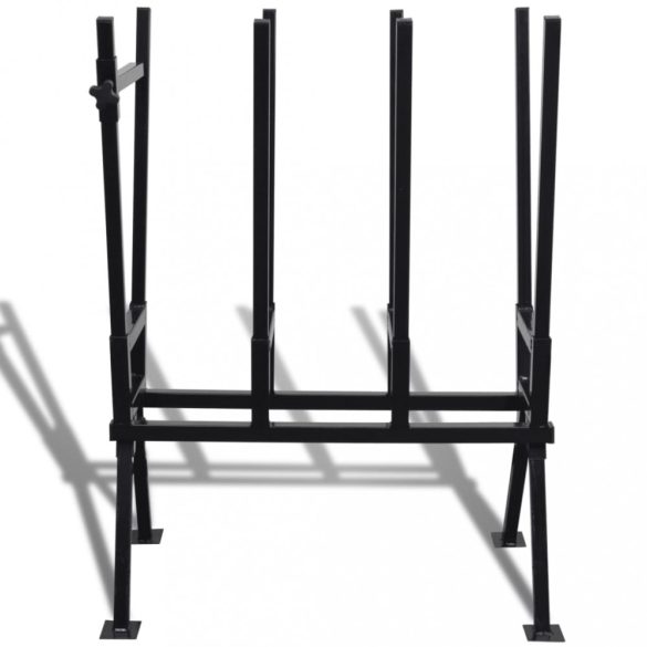 Fekete porszórt famegmunkáló fűrészállvány