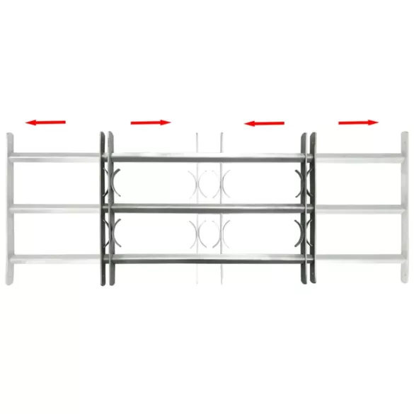 3 keresztrudas állítható biztonsági rács ablakra 500-650 mm