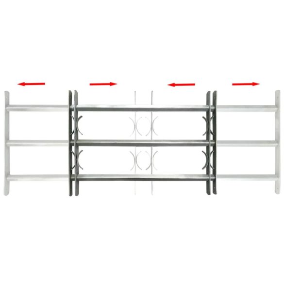 3 keresztrudas állítható biztonsági rács ablakra 1000-1500 mm