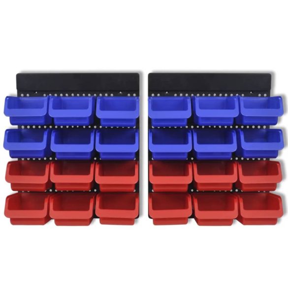 2 paneles falra szerelhető polc garázsba kék & piros