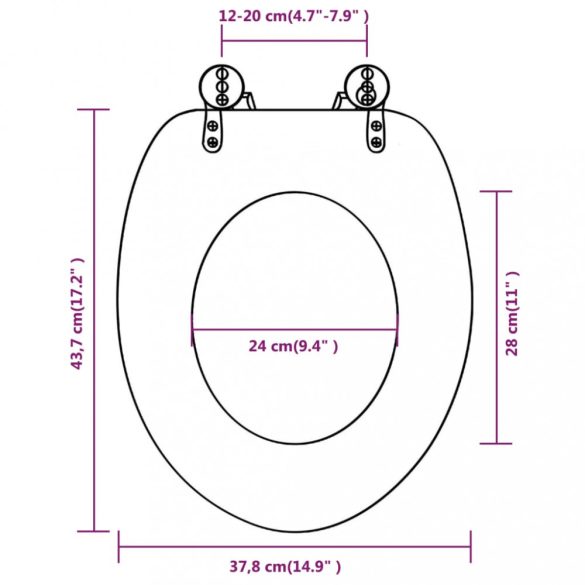 WC-ülőke MDF fedéllel antik fa dizájn