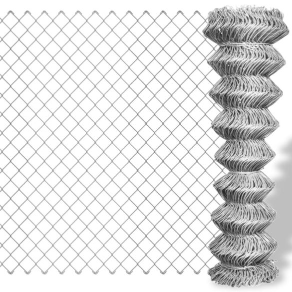 ezüst horganyzott acél drótkerítés 15 x 1,25 m