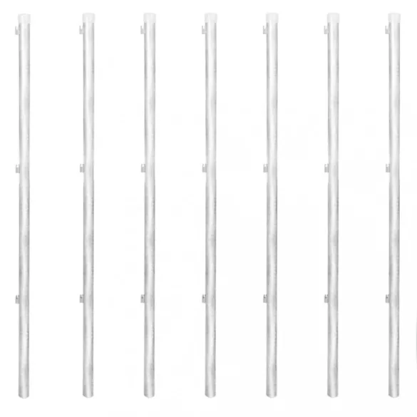 ezüst horganyzott acél drótkerítés póznákkal 15 x 1,25 m