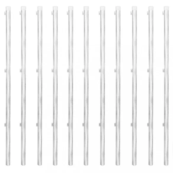 ezüst horganyzott acél drótkerítés póznákkal 25 x 0,8 m