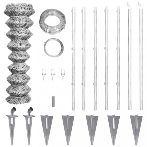 horganyzott acél drótkerítés horgony tüskékkel 15 x 1,25 m