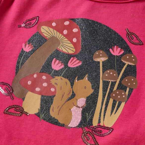 Élénk rózsaszín hosszú ujjú gyerekpóló 128