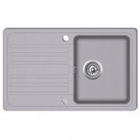 Gránit konyhai szűrőkosaras egymedencés fordítható mosogató szürke