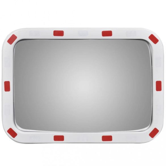 Téglalap alakú konvex közlekedési tükör fényvisszaverőkkel 40 x 60 cm
