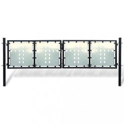 fekete, egyszárnyú kerítéskapu 300 x 75 cm