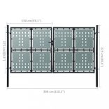 fekete, egyszárnyú kerítéskapu 300 x 175 cm