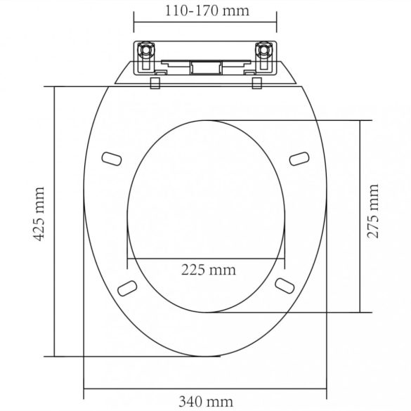 fehér ovális WC-ülőke lassan csukódó fedéllel