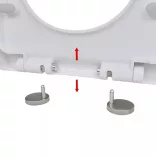 fehér szögletes gyorskioldó WC-ülőke lassan csukódó fedéllel