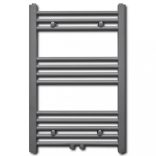 Szürke fürdőszobai egyenes törölközőtartó központi fűtéssel 500x764 mm