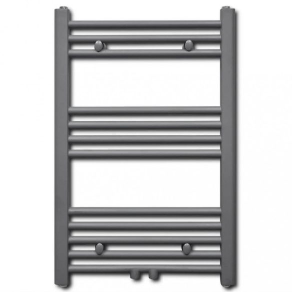 Szürke fürdőszobai egyenes törölközőtartó központi fűtéssel 500x764 mm