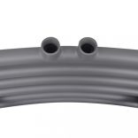 Szürke fürdőszobai íves törölközőtartó központi fűtéssel 480x480 mm