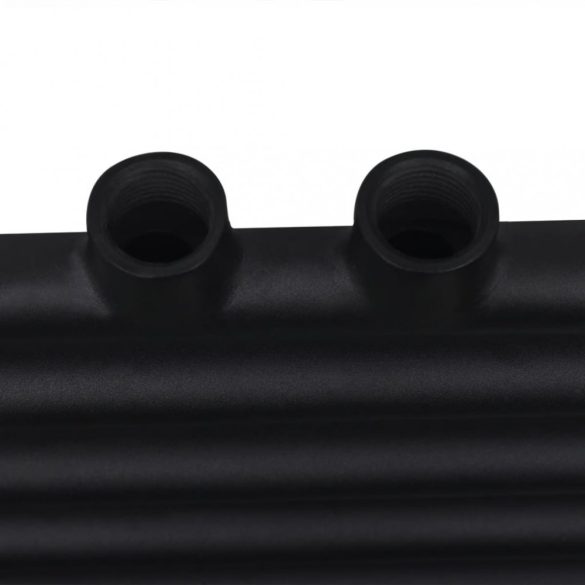 Fekete fürdőszobai egyenes törölközőtartó központi fűtéssel 500x1160mm