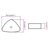 Háromszög alakú, fehér kerámia mosdókagyló 50,5x41x12 cm