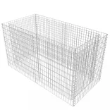 ezüstszínű acél gabion magaságyás 180 x 90 x 100 cm