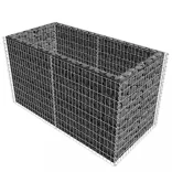 ezüstszínű acél gabion magaságyás 180 x 90 x 100 cm