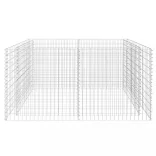 ezüstszínű acél gabion magaságyás 180 x 90 x 100 cm