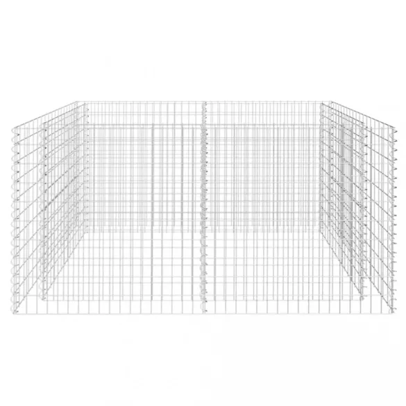 ezüstszínű acél gabion magaságyás 180 x 90 x 100 cm