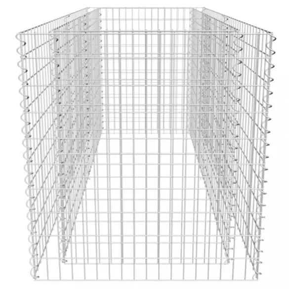 ezüstszínű acél gabion magaságyás 180 x 90 x 100 cm