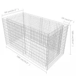 ezüstszínű acél gabion magaságyás 180 x 90 x 100 cm