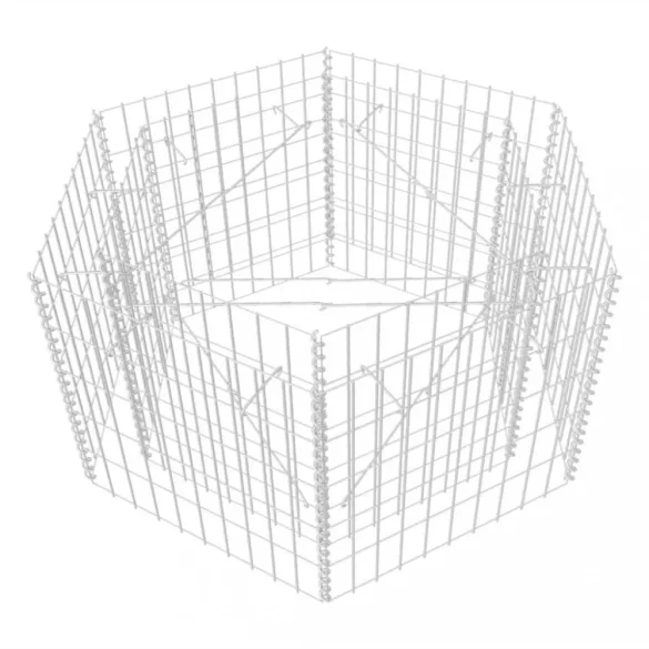 hatszögletű gabion magaságyás 100 x 90 x 50 cm