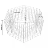 hatszögletű gabion magaságyás 100 x 90 x 50 cm