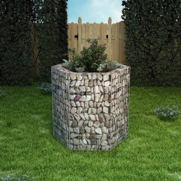 hatszögletű gabion magaságyás 100 x 90 x 100 cm