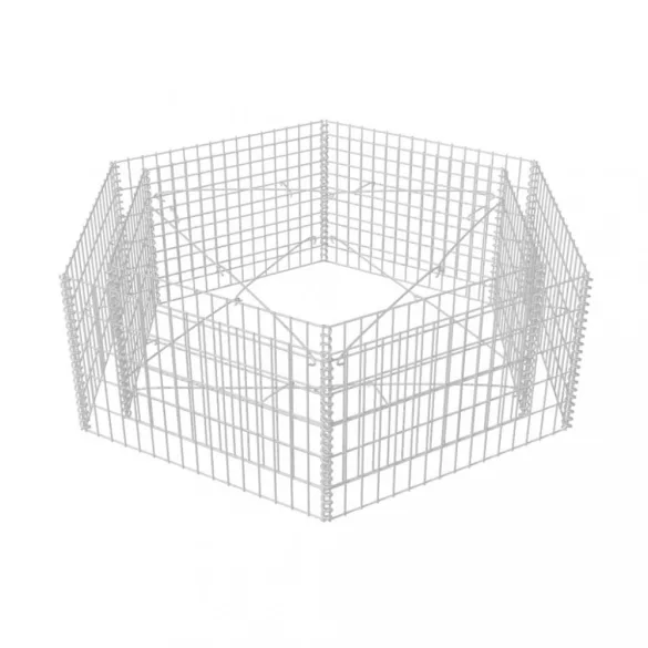 hatszögletű gabion magaságyás 160 x 140 x 50 cm