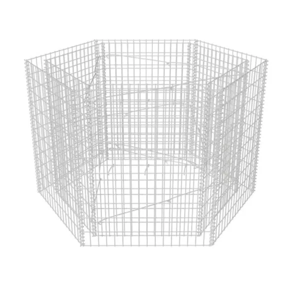 hatszögletű gabion magaságyás 160 x 140 x 100 cm
